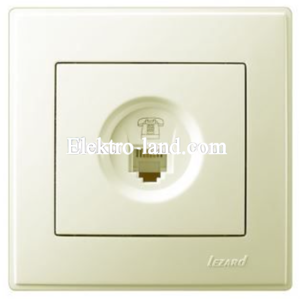 Розетка телефонная евро Lezard Lesya, крем (705-0303-137)